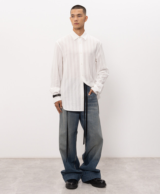 Ann Demeulemeester Біла сорочка Andre у візерунок B0010522FA752 зображення 2