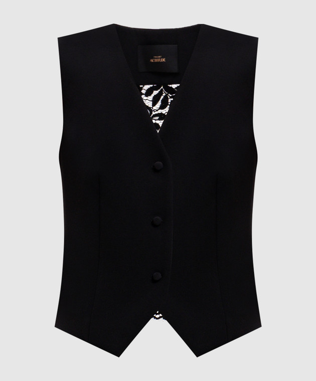 Twinset Черный жилет с кружевом 262AP2341