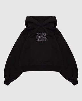 Dolce&Gabbana Дитяче чорне худі з логотипом L5JWCBG7PHM812+