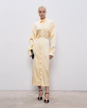 Thierry Mugler Жовта сукня-сорочка з вишивкою логотипа 26P1RO18145013