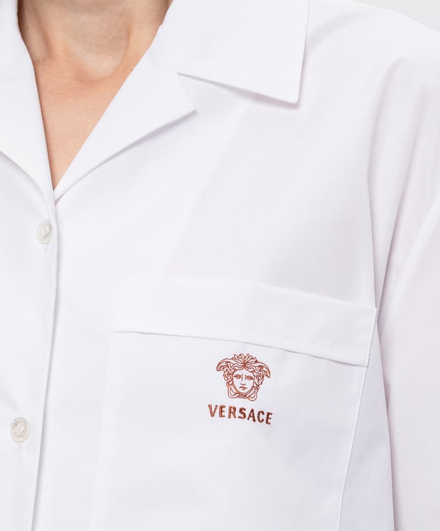 Versace Біла сорочка з вишивкою 10256801A13878 зображення 5