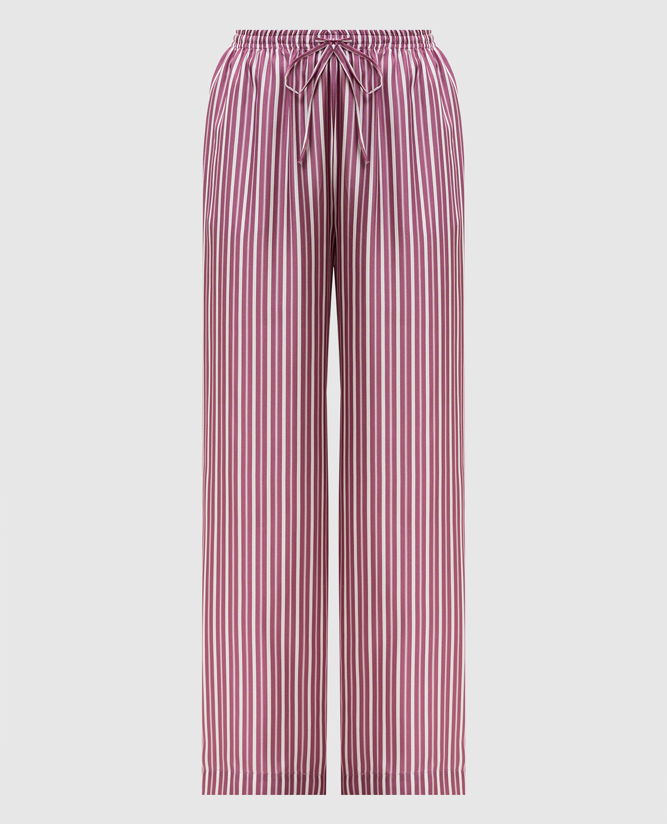 Рожеві штани Aurelia із шовку в смужку