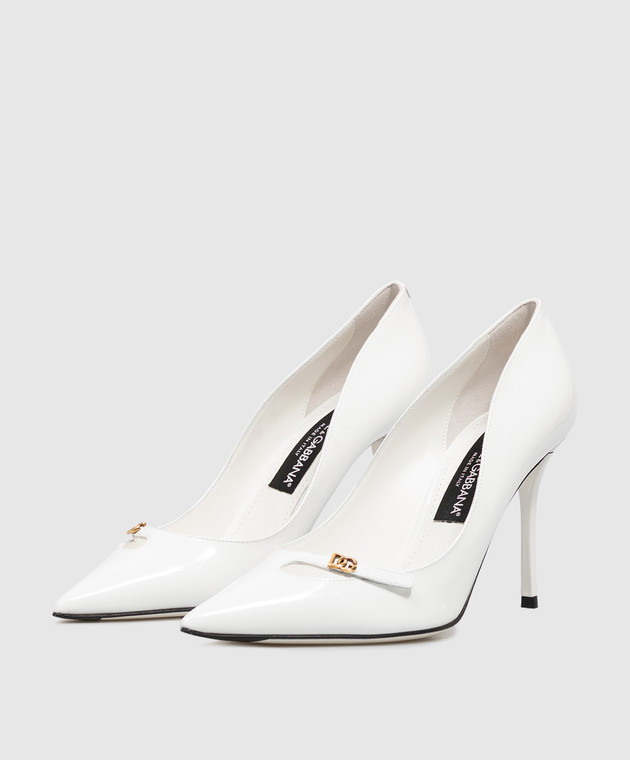 Dolce&Gabbana Белые кожаные лакированные туфли CD2004A1471 изображение 2