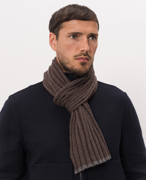 Brunello Cucinelli Коричневый шарф из кашемира M2240819