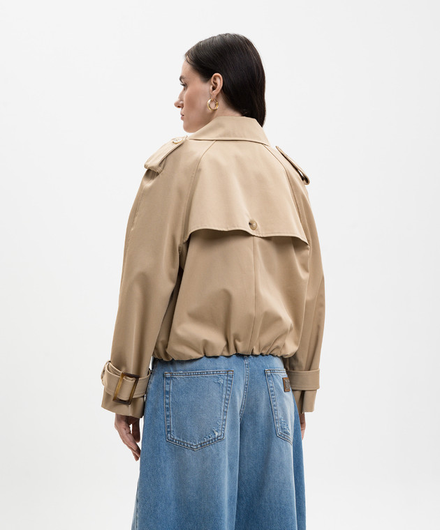 Solotre Бежева двобортна куртка M1AB0021 зображення 4