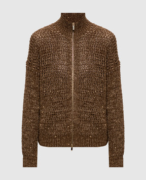Max Mara Коричневий кардиган TTACITO з паєтками MSTTACITO