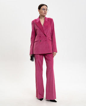 Gabriela Hearst Розовый двубортный вельветовый жакет Angela 3265113T124