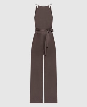 Peserico Коричневий комбінезон з ланцюжком моніль A02228A01943
