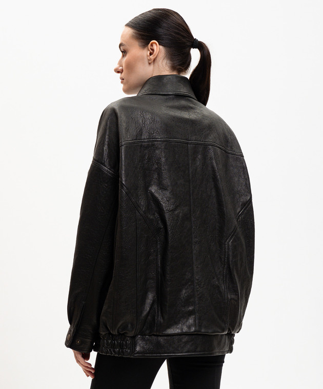 Dolce&Gabbana Чорна шкіряна куртка F9U59LHUL1L зображення 4