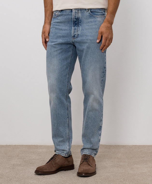 Brunello Cucinelli Голубые джинсы с эффектом потертости M241PO2090 изображение 3