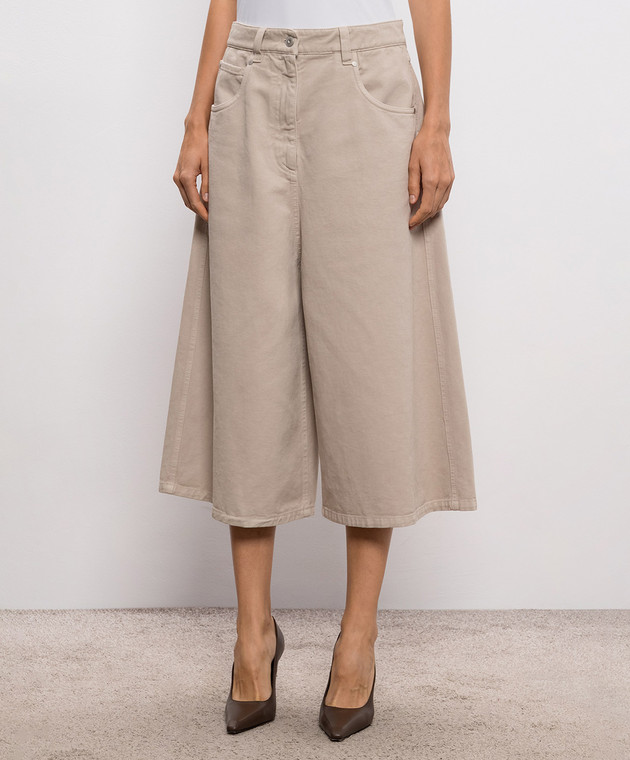 Brunello Cucinelli Серые джинсовые кюлоты M0H81P4082 изображение 3