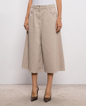 Brunello Cucinelli Сірі джинсові кюлоти M0H81P4082
