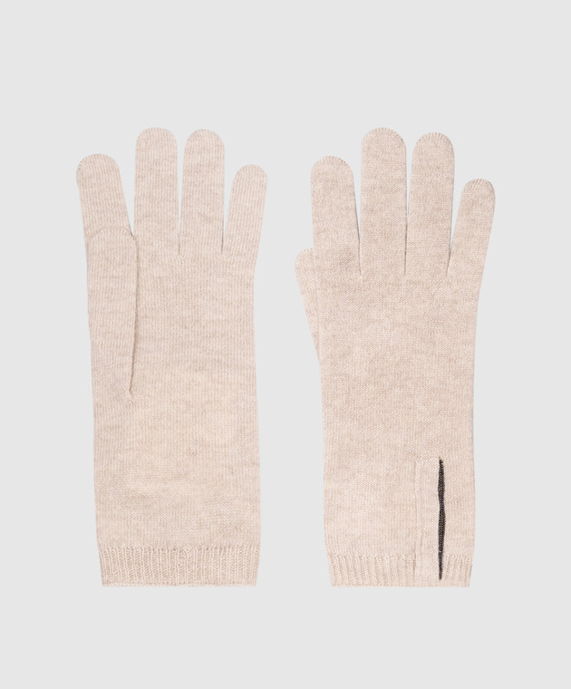 Brunello Cucinelli Бежевые перчатки из кашемира M12147189