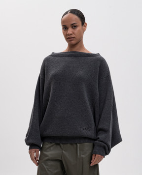 Maison Margiela MM6 Серый свитер с шерстью с вышивкой логотипа S52DA0100M13287