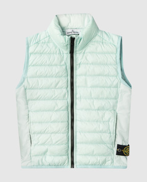 Stone Island Дитячий блакитний пуховий жилет з логотипом L1S16G100002S00241012