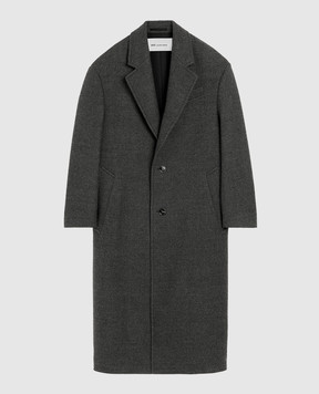 Ami Paris Серое пальто из шерсти HCO481WV0078