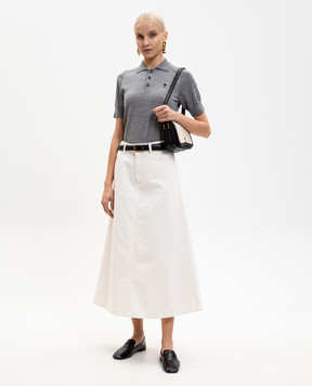 Ami Paris Сіре поло з вовни мериноса FPL439KN0039