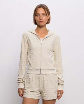 Off-White Бежевая спортивная куртка в логотипе шаблон 29E00709T