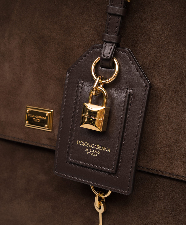 Dolce&Gabbana Коричнева замшева сумка-сетчел My Sicily BB7814BO903 зображення 4