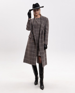 Ermanno Scervino Сукня з вовни в клітинку D492Q362ZHY