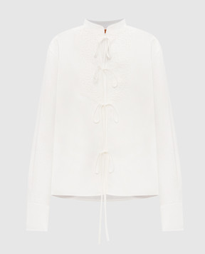 Ermanno Scervino Life Блуза цвета айвори из льна D484K612GQII