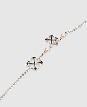 Off-White Сріблястий браслет-ланцюжок OWOA12VS26MET001