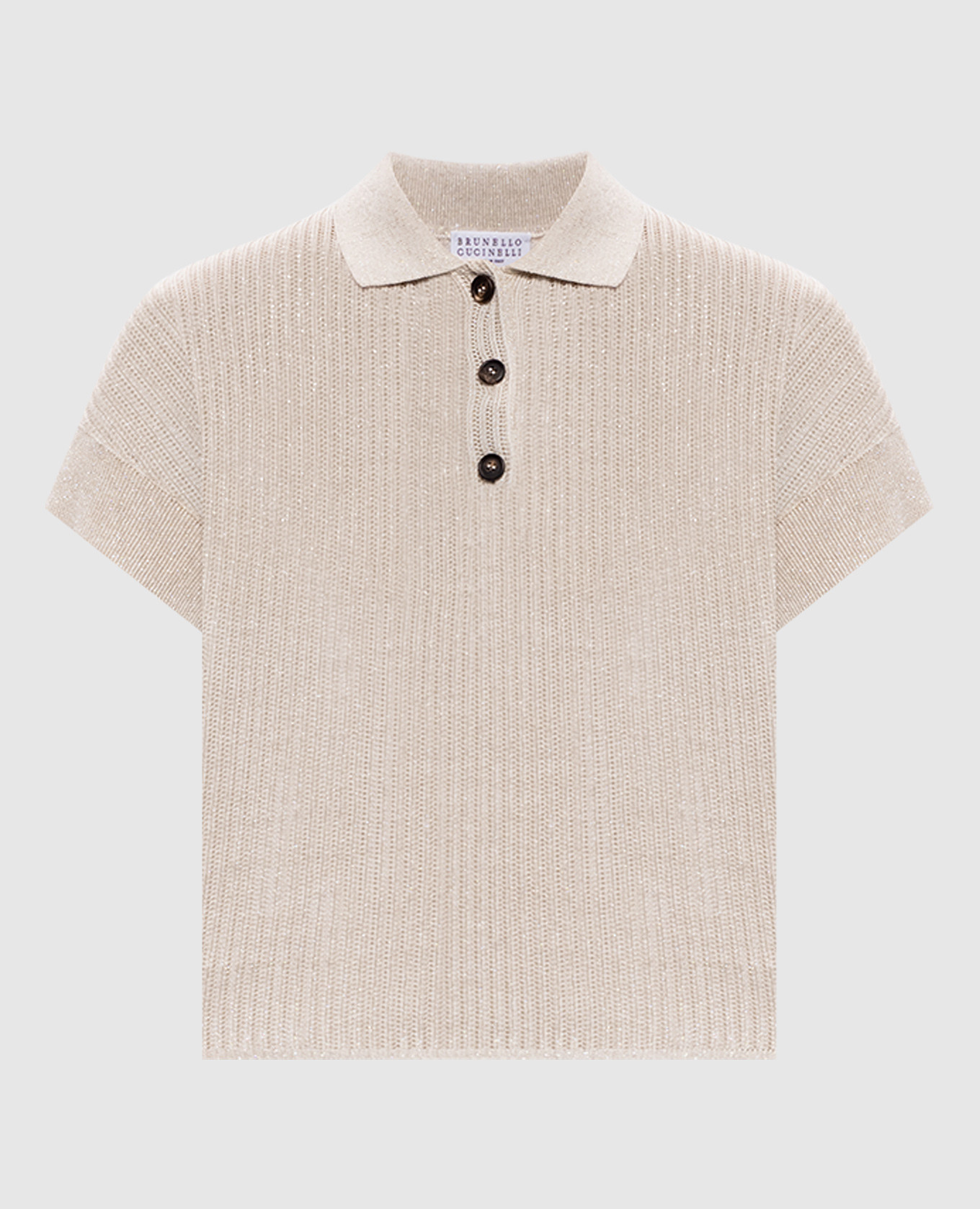 Бежевый топ с люрексом