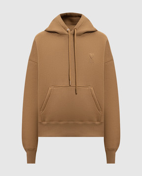 Ami Paris Коричневые утепленные худи с эмблемой USW756749