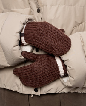 Brunello Cucinelli Коричневые перчатки из кашемира M12504999