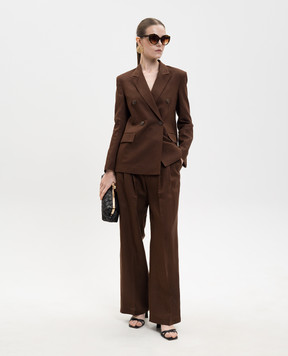 Twinset Коричневі штани з льоном 261AP2324
