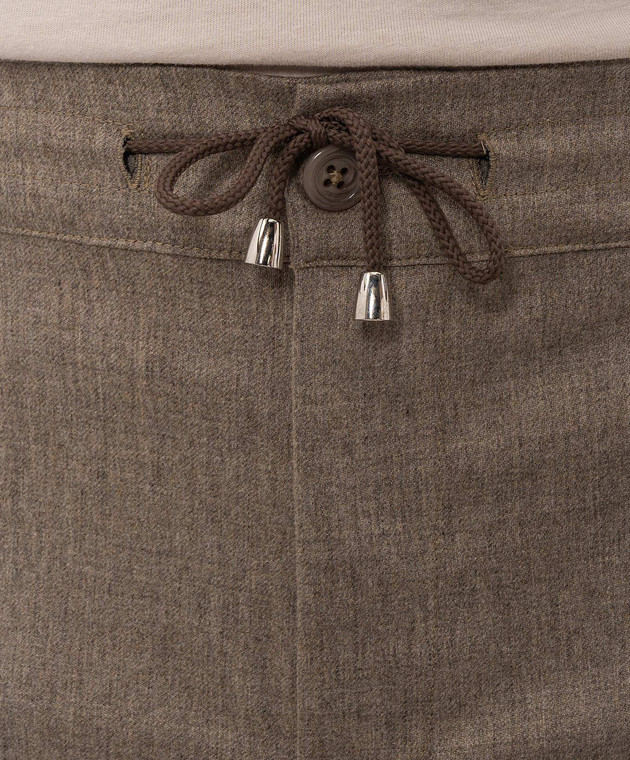 Doriani Cashmere Бежеві штани з вовни з відворотами P213T191F1T191 зображення 5