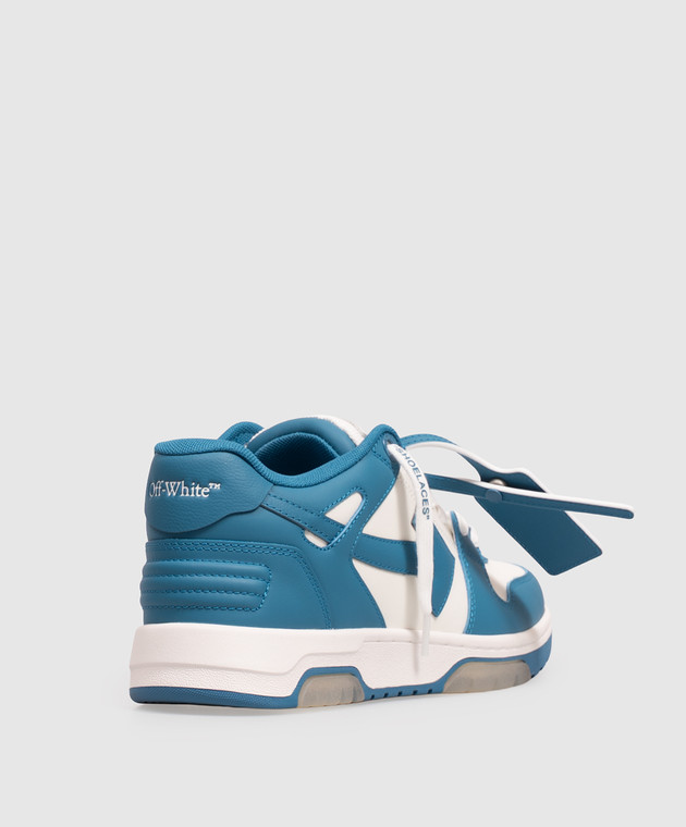 Off-White Синие кожаные кроссовки Out Of Office OF05725101 изображение 3