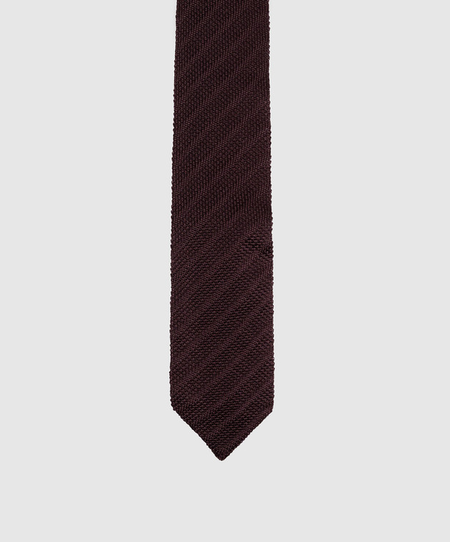 Brunello Cucinelli Бордовый галстук из шелка MY8640018 изображение 3