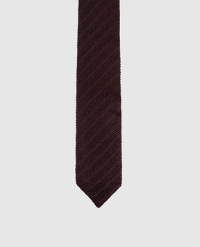 Brunello Cucinelli Бордовый галстук из шелка MY8640018