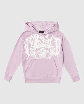 Versace Дитяче фіолетове худі з принтом логотипа 10229201A16982