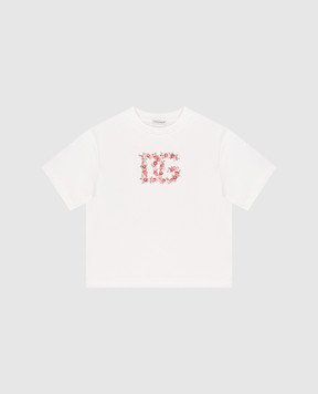 Dolce&Gabbana Дитяча біла футболка з принтом монограми L5JTNLG7PVF812+