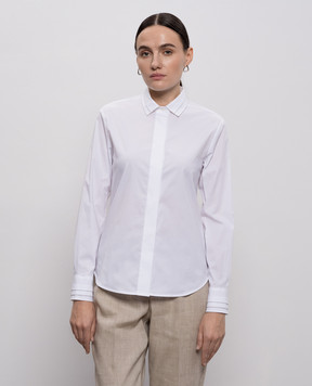 Peserico Біла сорочка з ланцюжком моніль A0673208928