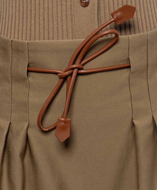Max Mara Юбка TEMPIO цвета хаки с поясом MXMTEMPIO изображение 5