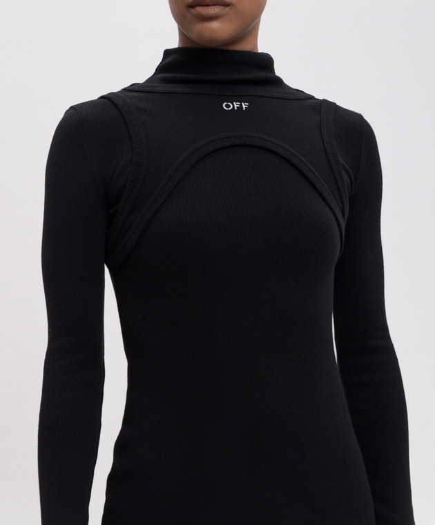 Off-White Чорна сукня міді 2FU00681T зображення 5