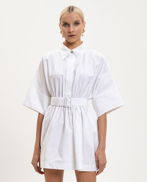 Givenchy Белое платье-рубашка мини с поясом BW22NE1634