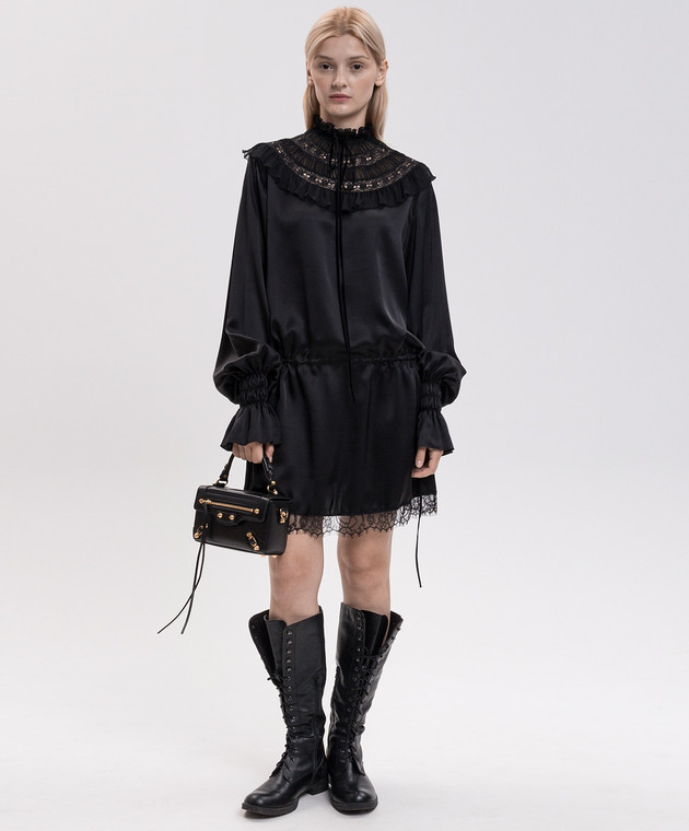 Ann Demeulemeester Чорна сукня Armida із шовку B0014415FA134 зображення 2