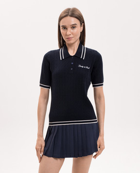 Sporty & Rich Синє поло з вишивкою логотипа TO06875326BL107