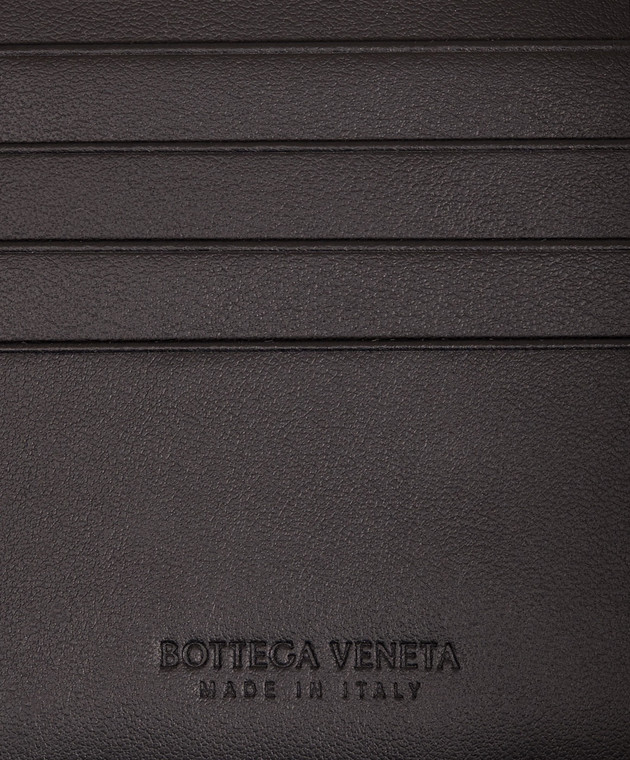 Bottega Veneta Черный кожаный портмоне Intrecciato Bi-Fold 749412VCPQ4 изображение 4