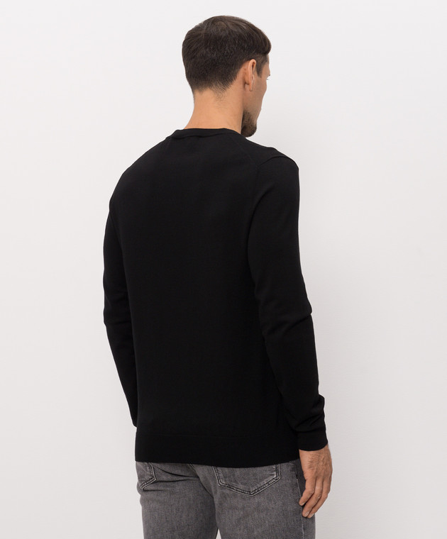 Trussardi Черный джемпер с вышивкой эмблемы M0168000077NMK601K01 изображение 4