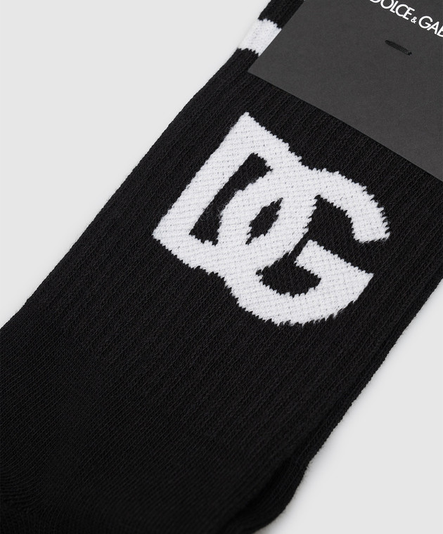 Dolce&Gabbana Чорні шкарпетки з візерунком DG GXS80TJGMED зображення 2