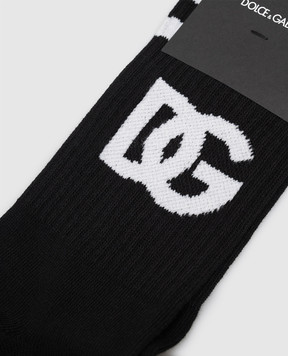 Dolce&Gabbana Чорні шкарпетки з візерунком DG GXS80TJGMED