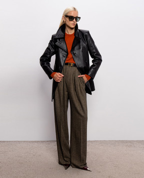Saint Laurent Терракотовый свитер из кашемира 871009Y77LF