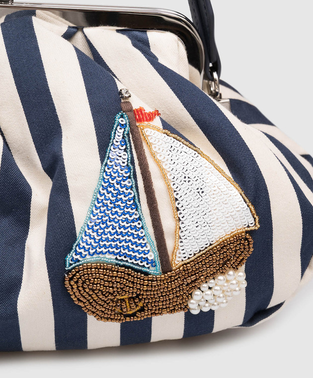 Max Mara Weekend Сумка Pasticcino в смужку з нашивкою WKAGERUSIA зображення 4