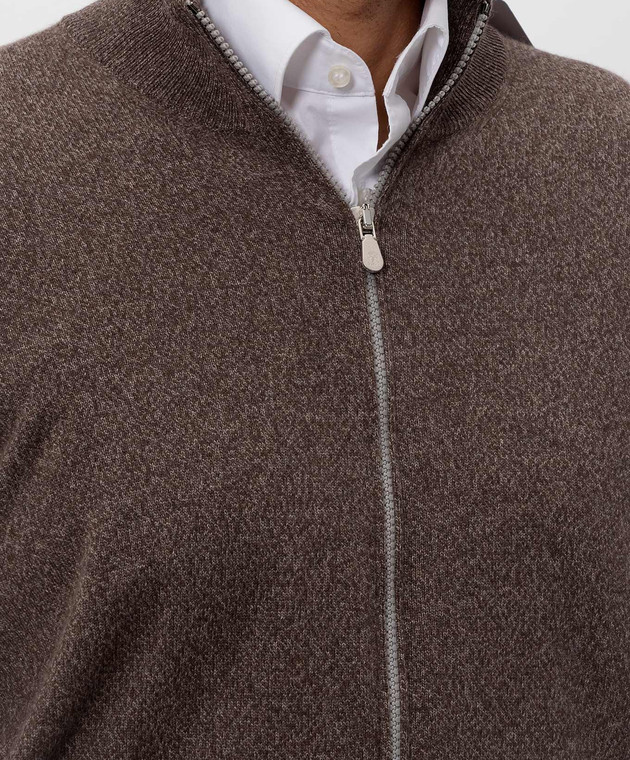 Brunello Cucinelli Коричневый кардиган из кашемира MQS00106 изображение 5