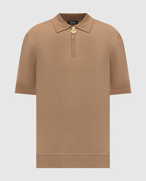 Stefano Ricci Коричневе поло із шовку з емблемою K414000P31F26160